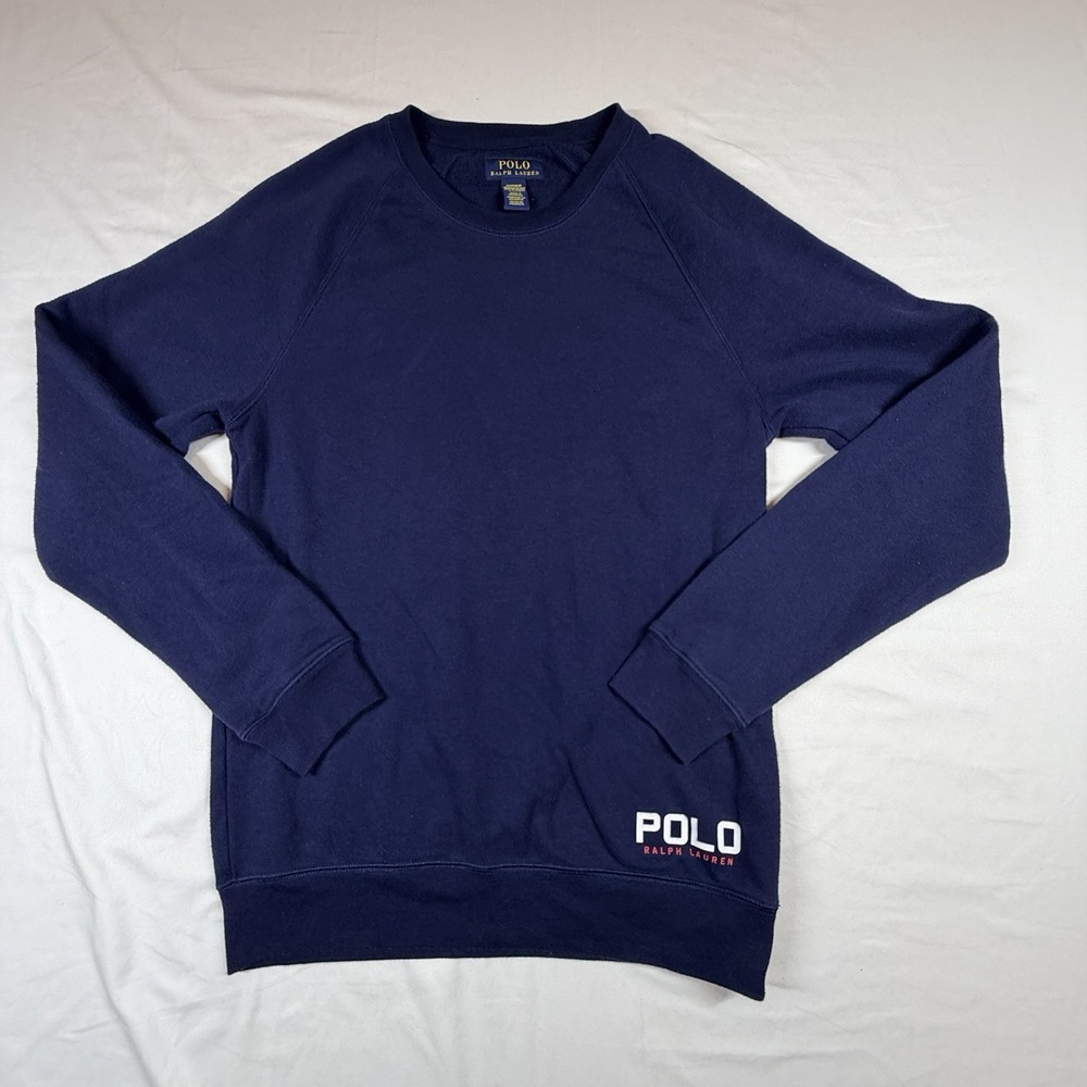 Polo Ralph Lauren Fleece Crewneck Pullover Sleepwear Loungewear Mens Navy S